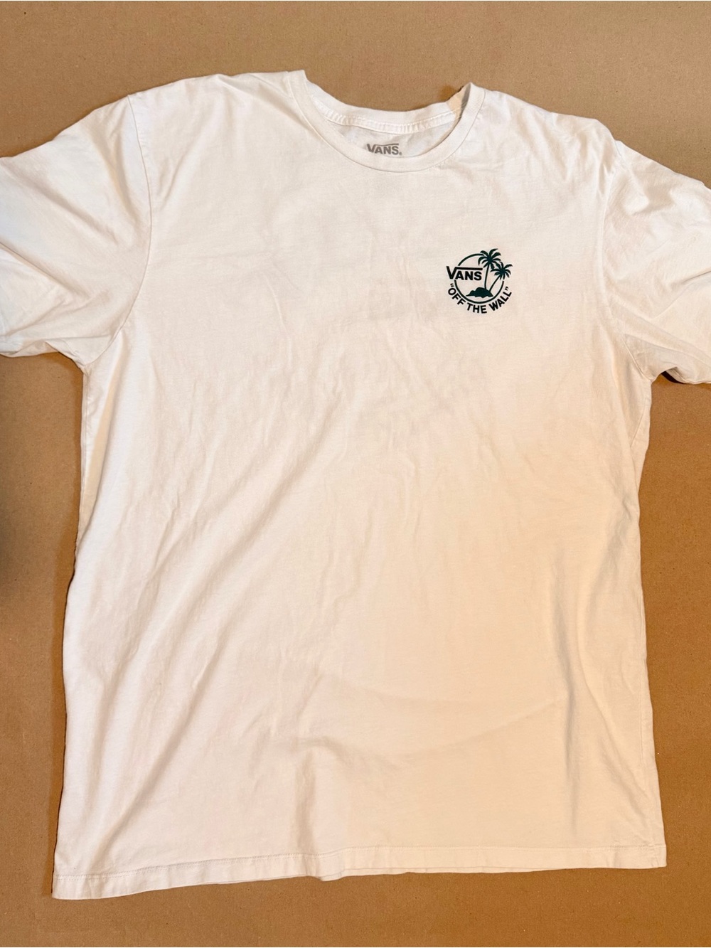 Vans White Short Sleeve Tee with Palm Logo